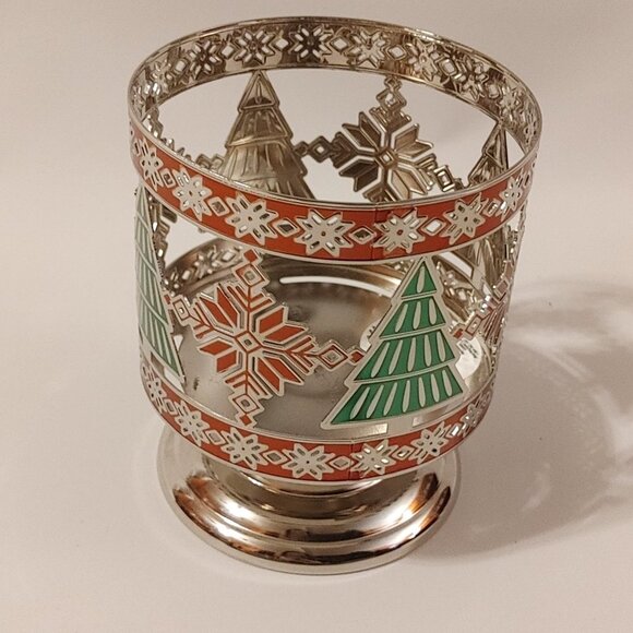 Bath & Body Works Christmas Tree Snowflake Candle Evergreen Fair Isle Pedestal - Picture 3 of 8